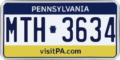 PA license plate MTH3634