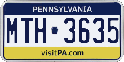 PA license plate MTH3635