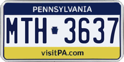 PA license plate MTH3637