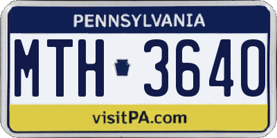 PA license plate MTH3640