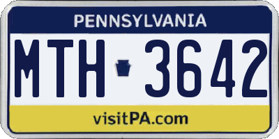 PA license plate MTH3642