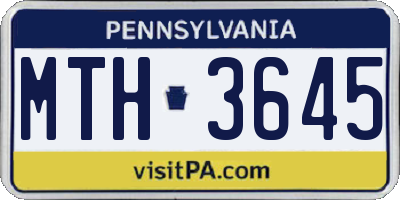 PA license plate MTH3645
