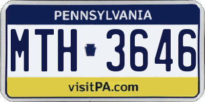 PA license plate MTH3646
