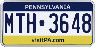 PA license plate MTH3648