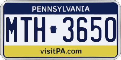 PA license plate MTH3650