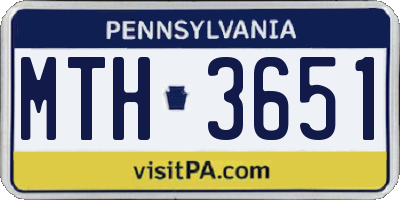 PA license plate MTH3651
