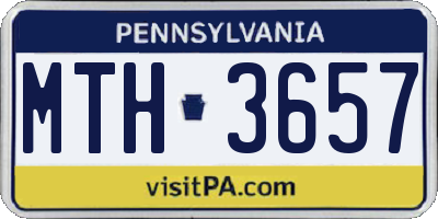 PA license plate MTH3657
