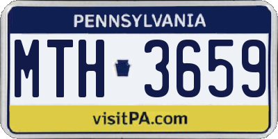 PA license plate MTH3659