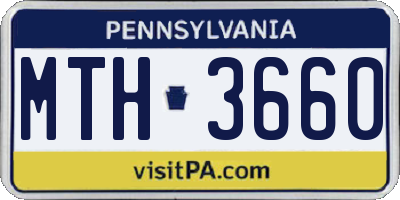 PA license plate MTH3660