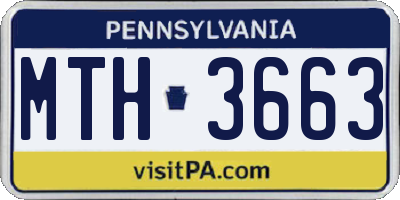 PA license plate MTH3663