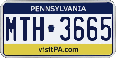 PA license plate MTH3665