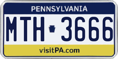 PA license plate MTH3666