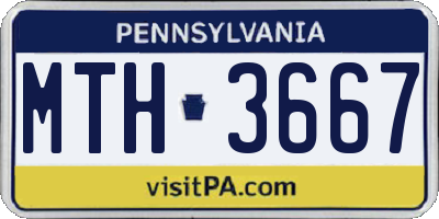 PA license plate MTH3667