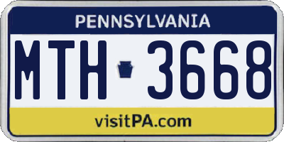 PA license plate MTH3668