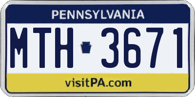 PA license plate MTH3671