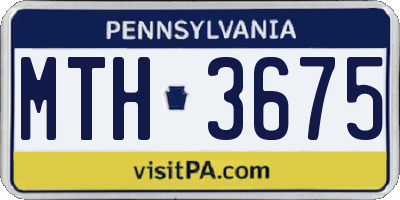 PA license plate MTH3675