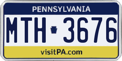 PA license plate MTH3676