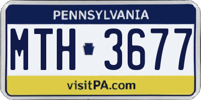 PA license plate MTH3677