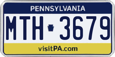 PA license plate MTH3679