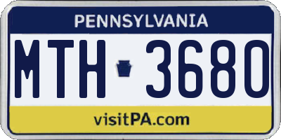 PA license plate MTH3680