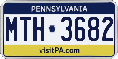 PA license plate MTH3682