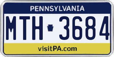 PA license plate MTH3684