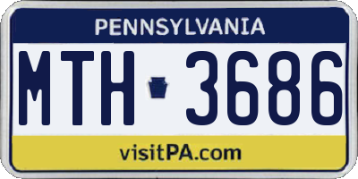 PA license plate MTH3686