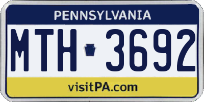 PA license plate MTH3692