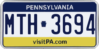 PA license plate MTH3694