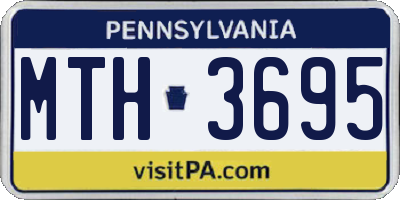 PA license plate MTH3695