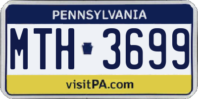 PA license plate MTH3699