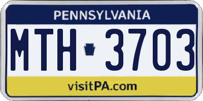 PA license plate MTH3703