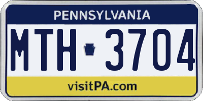 PA license plate MTH3704