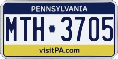 PA license plate MTH3705