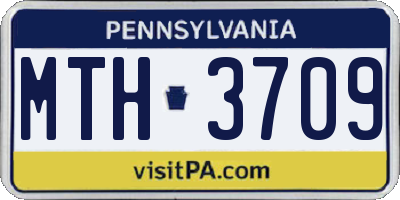PA license plate MTH3709