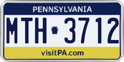 PA license plate MTH3712