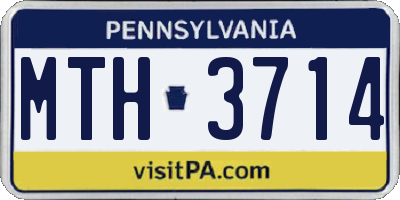 PA license plate MTH3714