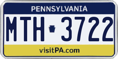 PA license plate MTH3722