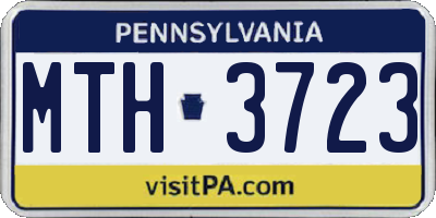 PA license plate MTH3723