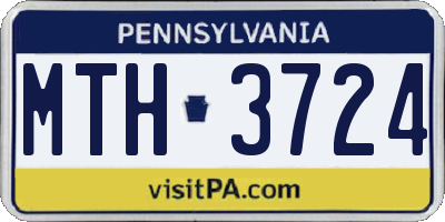 PA license plate MTH3724