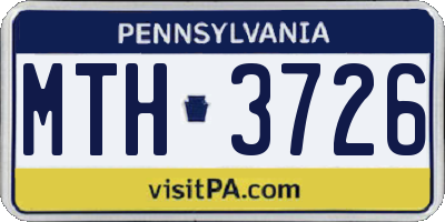 PA license plate MTH3726