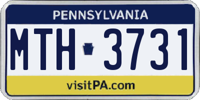 PA license plate MTH3731