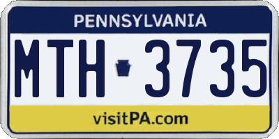 PA license plate MTH3735