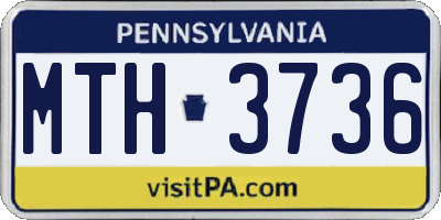 PA license plate MTH3736