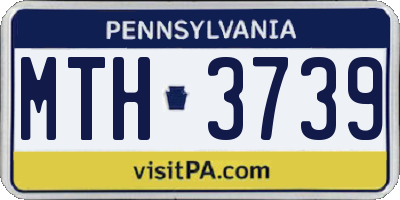 PA license plate MTH3739