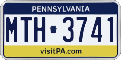 PA license plate MTH3741