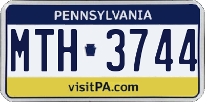 PA license plate MTH3744
