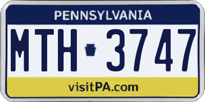PA license plate MTH3747