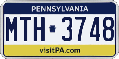 PA license plate MTH3748