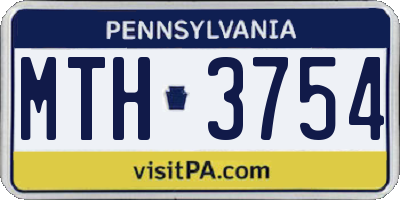 PA license plate MTH3754